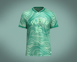 Soccer Green Jersey Player-06 3D model