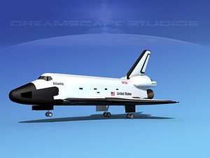 landing space shuttle 3d model