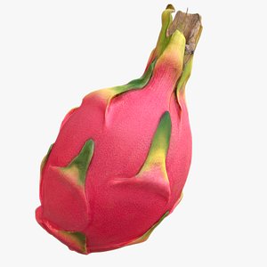 scaned dragonfruit pitaya 3d max