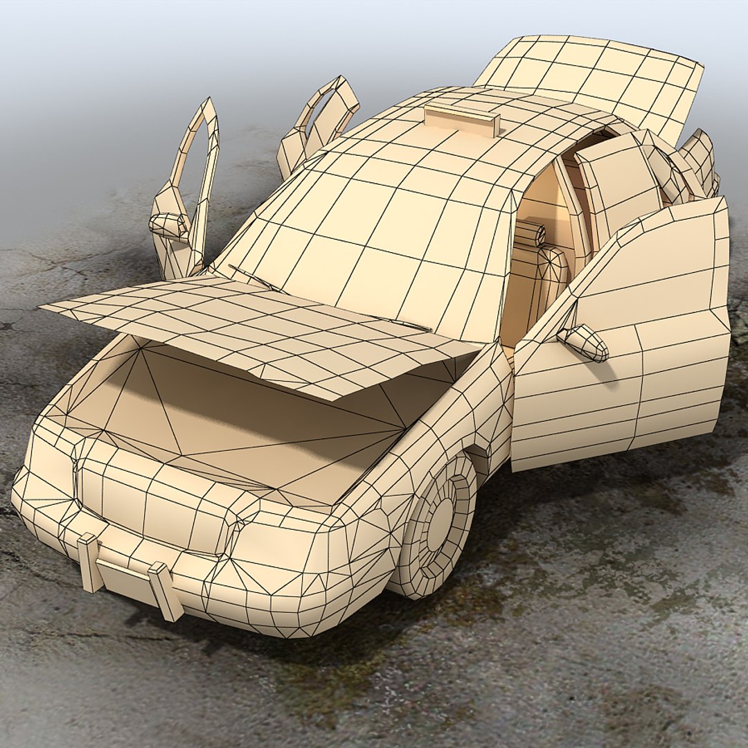 3d model derelict car