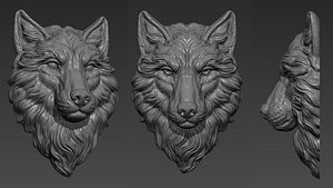 3D Wolf grim head model