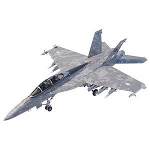 3D McDonnell Douglas F-18 Hornet lowpoly jet fighter model