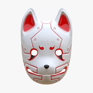 3D kitsune mask mecha