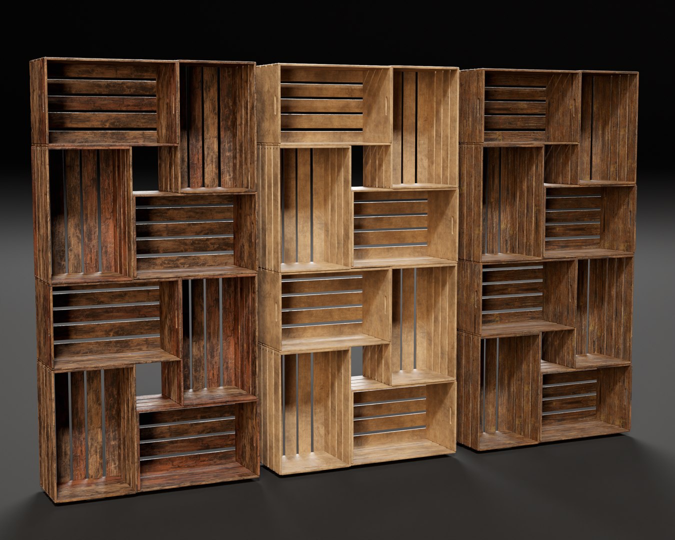 3D Modular Stacked Crate Shelves - TurboSquid 2357992