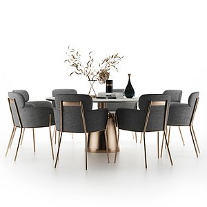 3D dining chair table