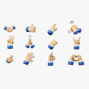 12 Animated Hand Gesture Pack
