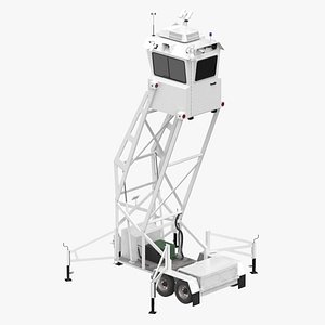 3D model Mobile Police Tower Raised