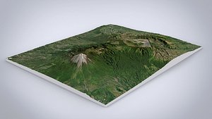 3D Mountain landscape Volcano Merapi in Indonesia model