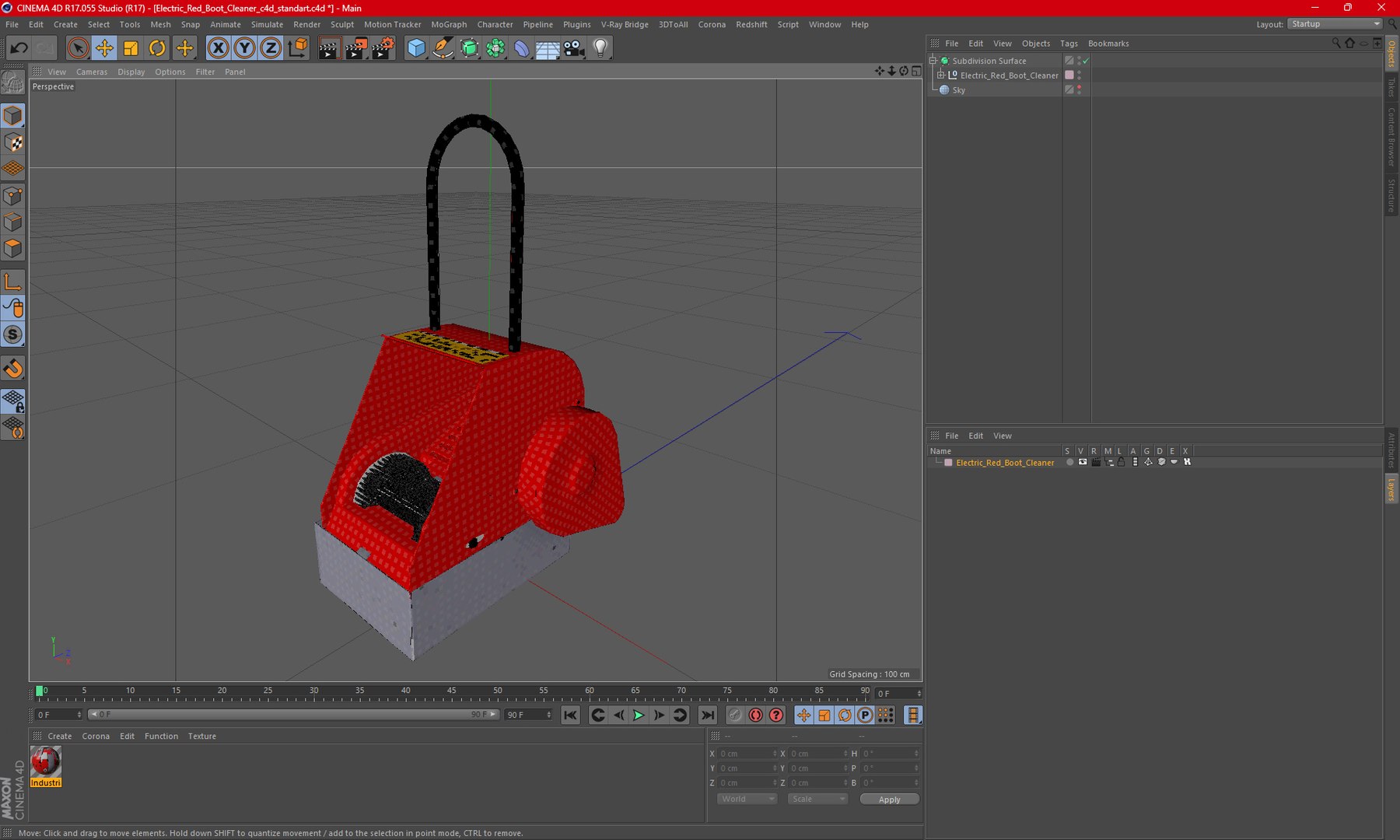 Electric Red Boot Cleaner 3D - TurboSquid 2071178