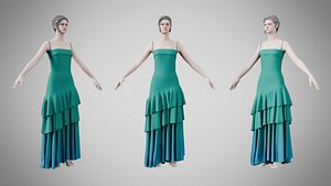 3D Dress 39 Pine Green