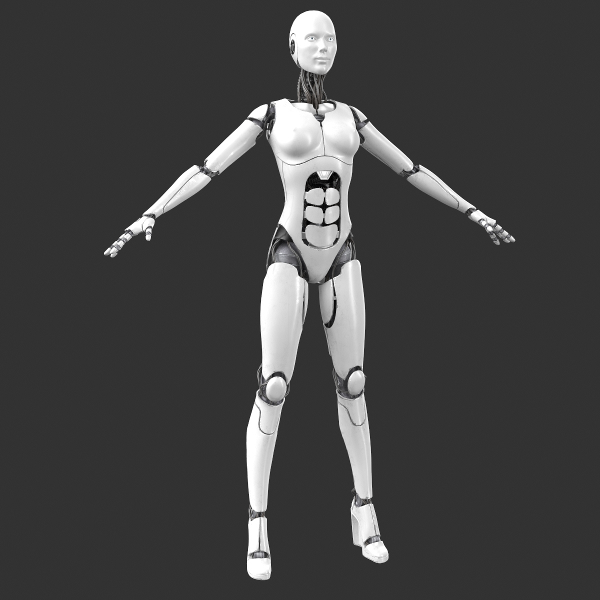 3d max sci-fi female cyborg robot