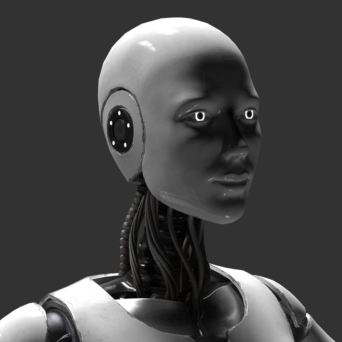 3d Max Sci-fi Female Cyborg Robot