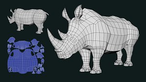 Rhino Low Poly base Mesh 3D model