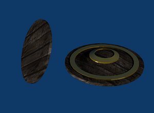 3d model wooden shield