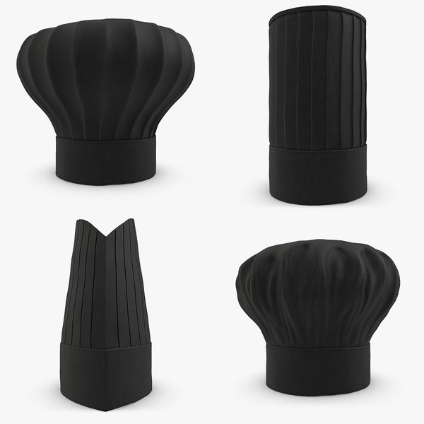 3d model realistic chef hat set