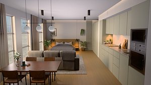 Modern Apartment-Flat Interior 02 3D model