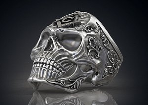 ring masonic skull freemasons 3ds