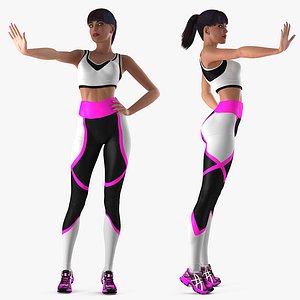 3D fitness instructor rigged