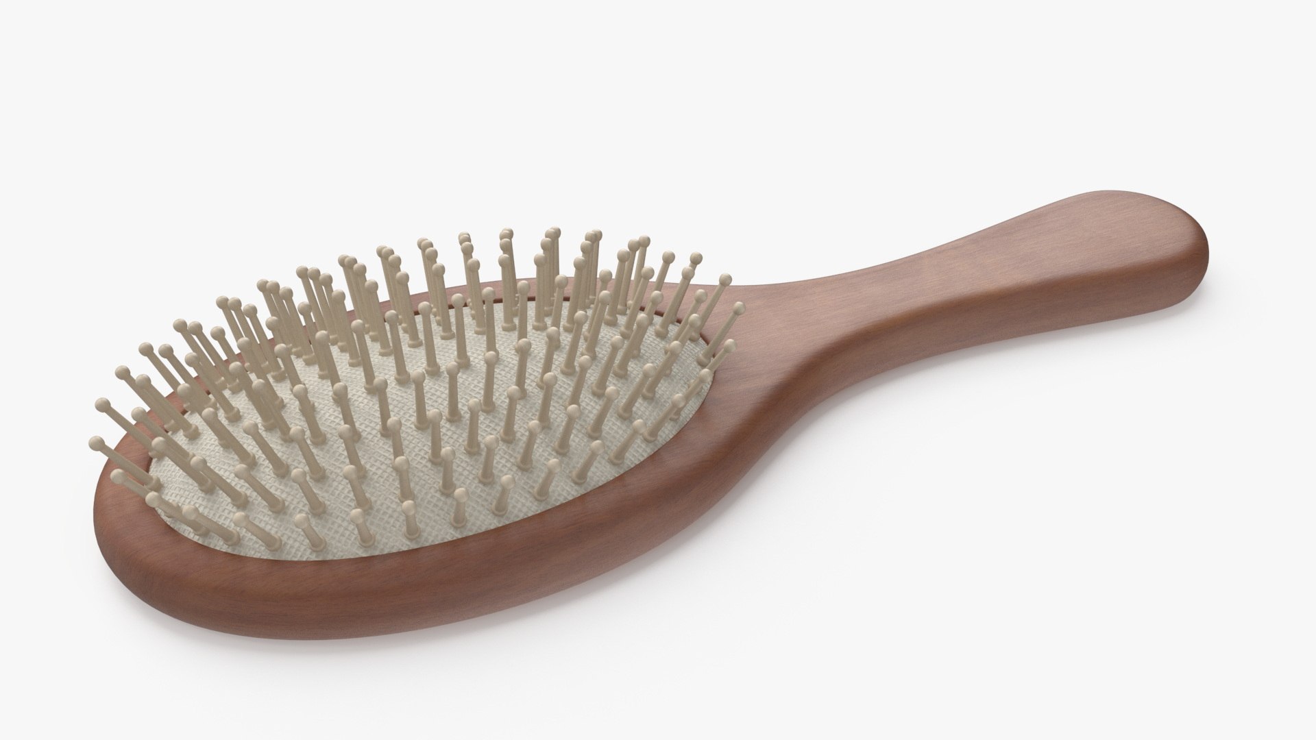 Dark Wooden Hairbrush 3D model preview