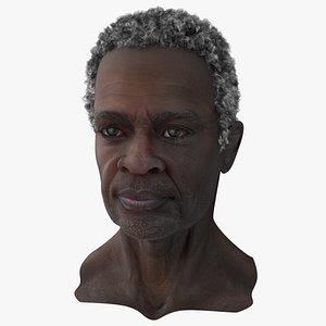 Afro American Grandpa Head 3D