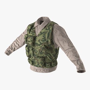 military shirt camouflage vest 3d max
