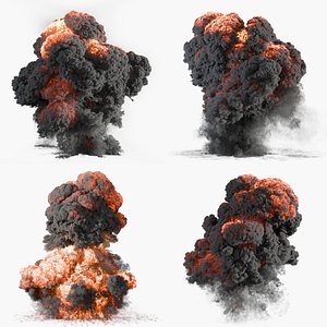 3D High Resolution Explosions 4 Models - VDB 3D model