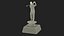 3D model Golfer Trophy Award Golden Mockup