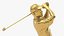 3D model Golfer Trophy Award Golden Mockup