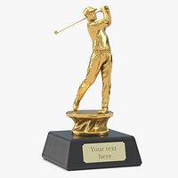 Golfer Trophy Award Golden Mockup