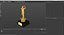 3D model Golfer Trophy Award Golden Mockup