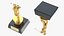 3D model Golfer Trophy Award Golden Mockup