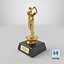3D model Golfer Trophy Award Golden Mockup
