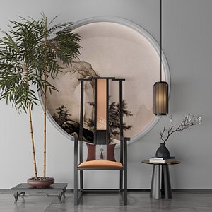 New Chinese-style Leisure Chair 3D model