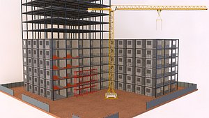 3D Building Construction with Equipment 2
