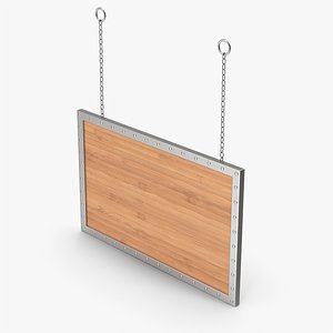 3D Wooden Hanging Signboard model