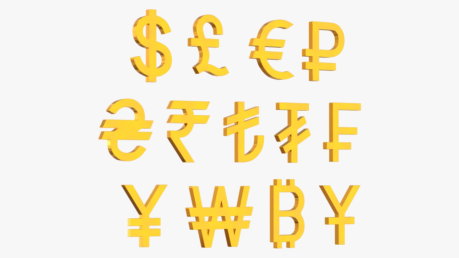 3D Currency Symbols Model - TurboSquid 2068713