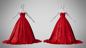 Dress 47 Ruby Velvet With Design