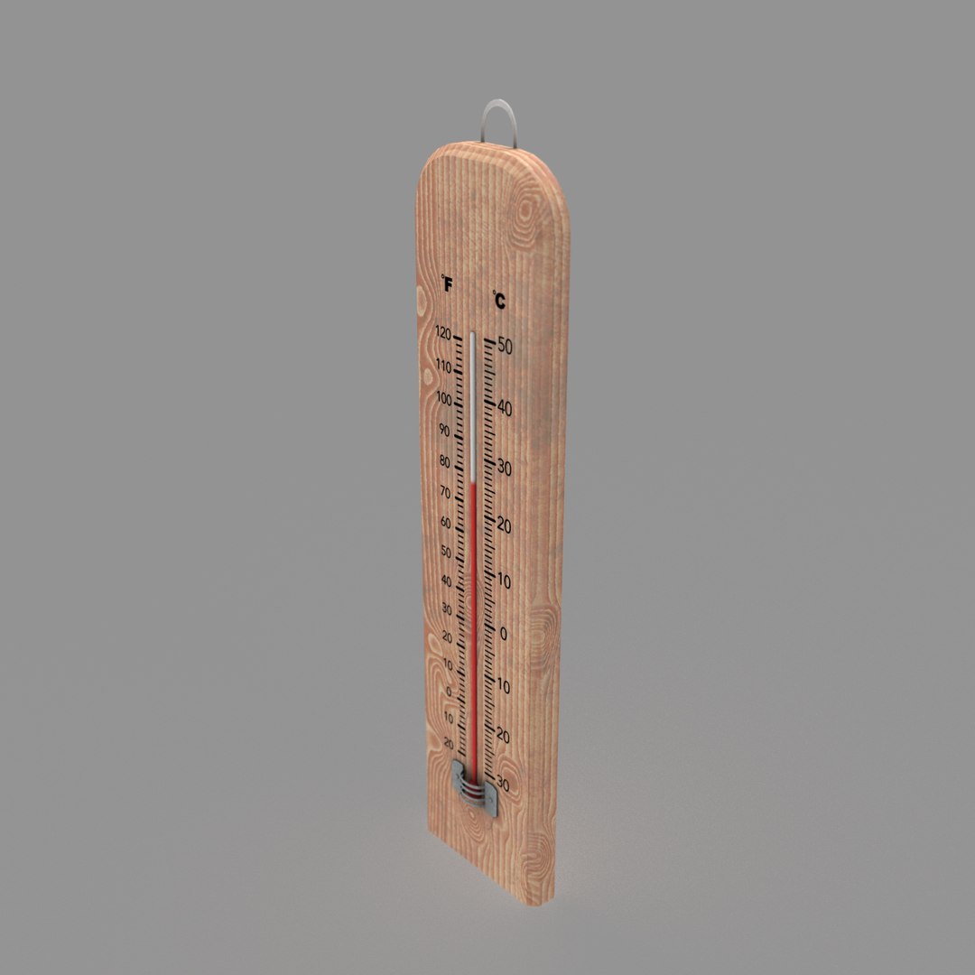 3D Taditional Wooden Thermometer Model - TurboSquid 2099730