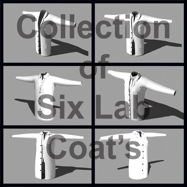 3d 6 lab coats model