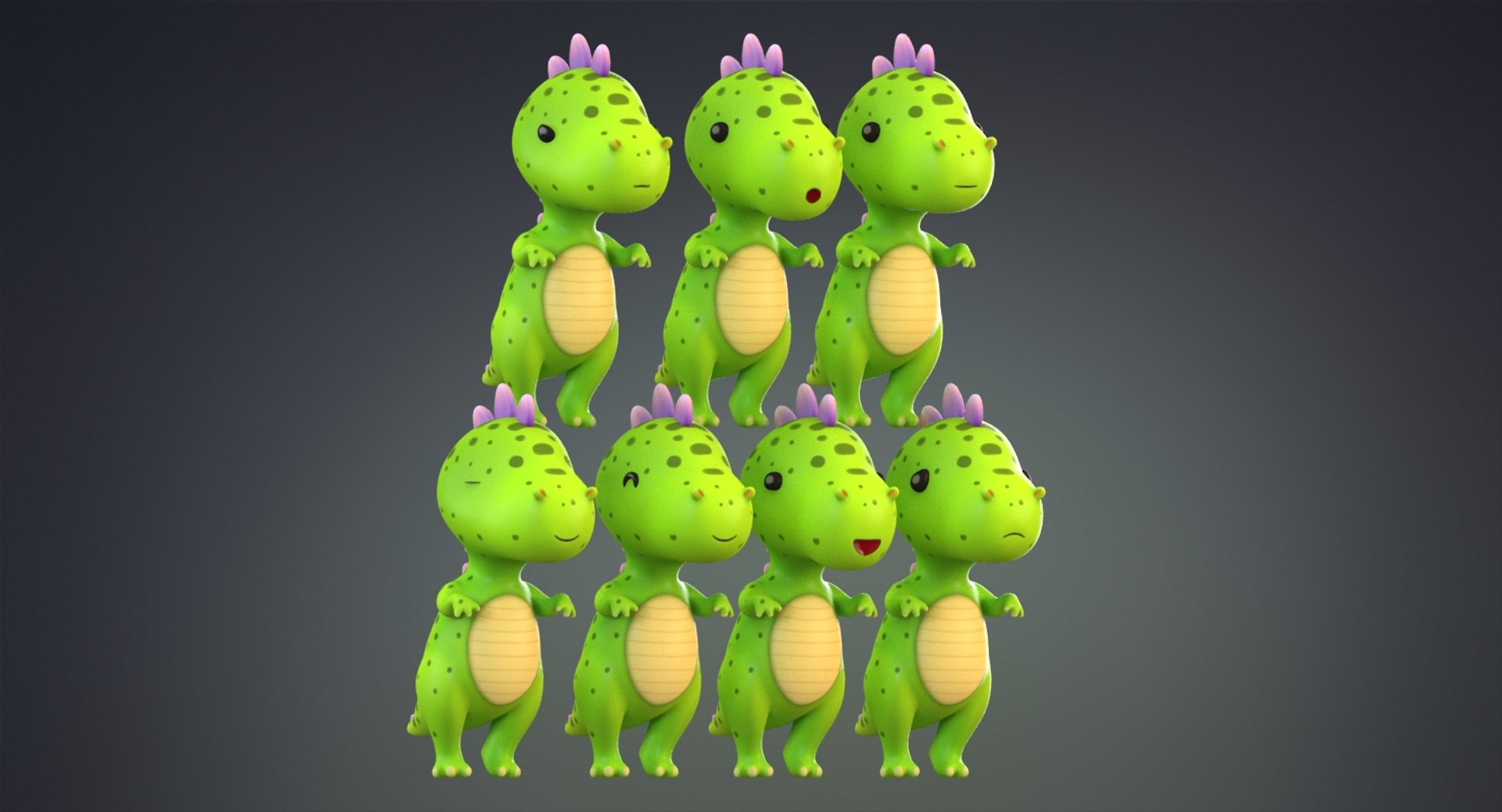 3D Model Cute Cartoon Dinosaur - TurboSquid 1345867