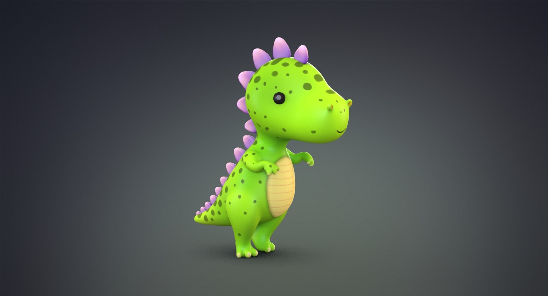 3D Model Cute Cartoon Dinosaur - TurboSquid 1345867