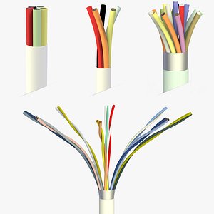 3D cables line phones bare