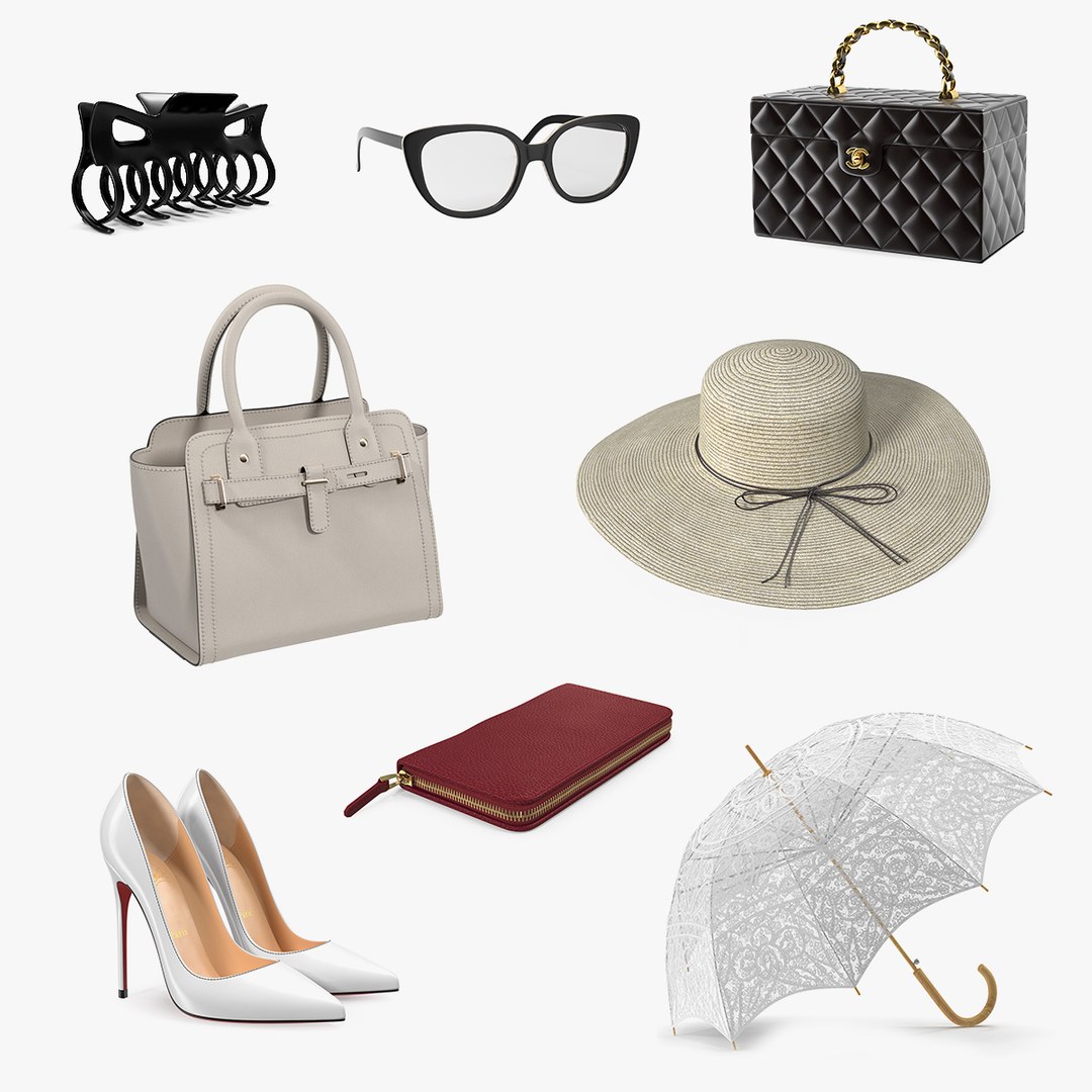Womens Fashion Accessories Collection 4 3D model preview