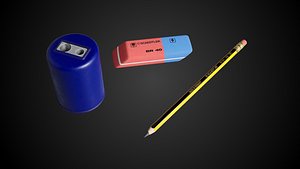 School Props Canister Sharpener Pencil Eraser