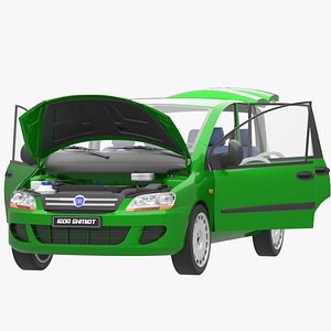 Fiat Multipla 2004 lowpoly 3D model