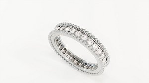 Perlee Diamonds Ring Single Row Luxury Diamond Ring 3D model