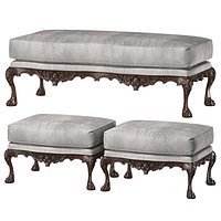 benjamin randolph french bench and pouf art 732