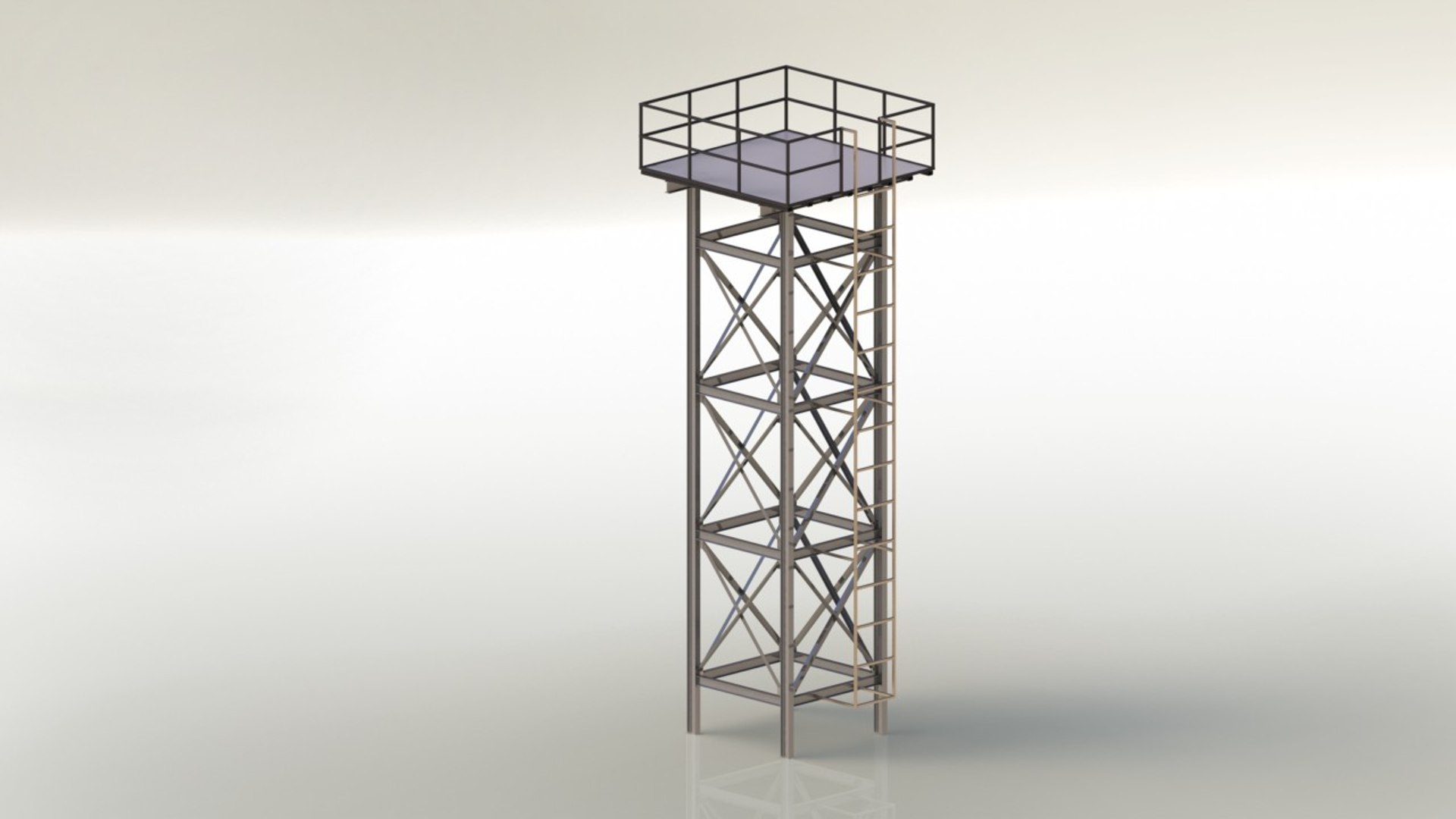 3d Steel Structure Support Water Tanks Model