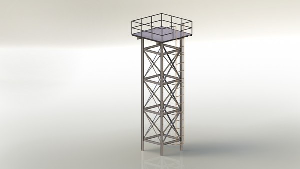 3d steel structure support water tanks model