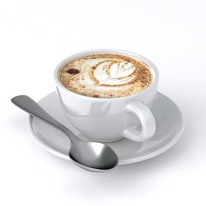 3D Cappuccino Cup v10 model
